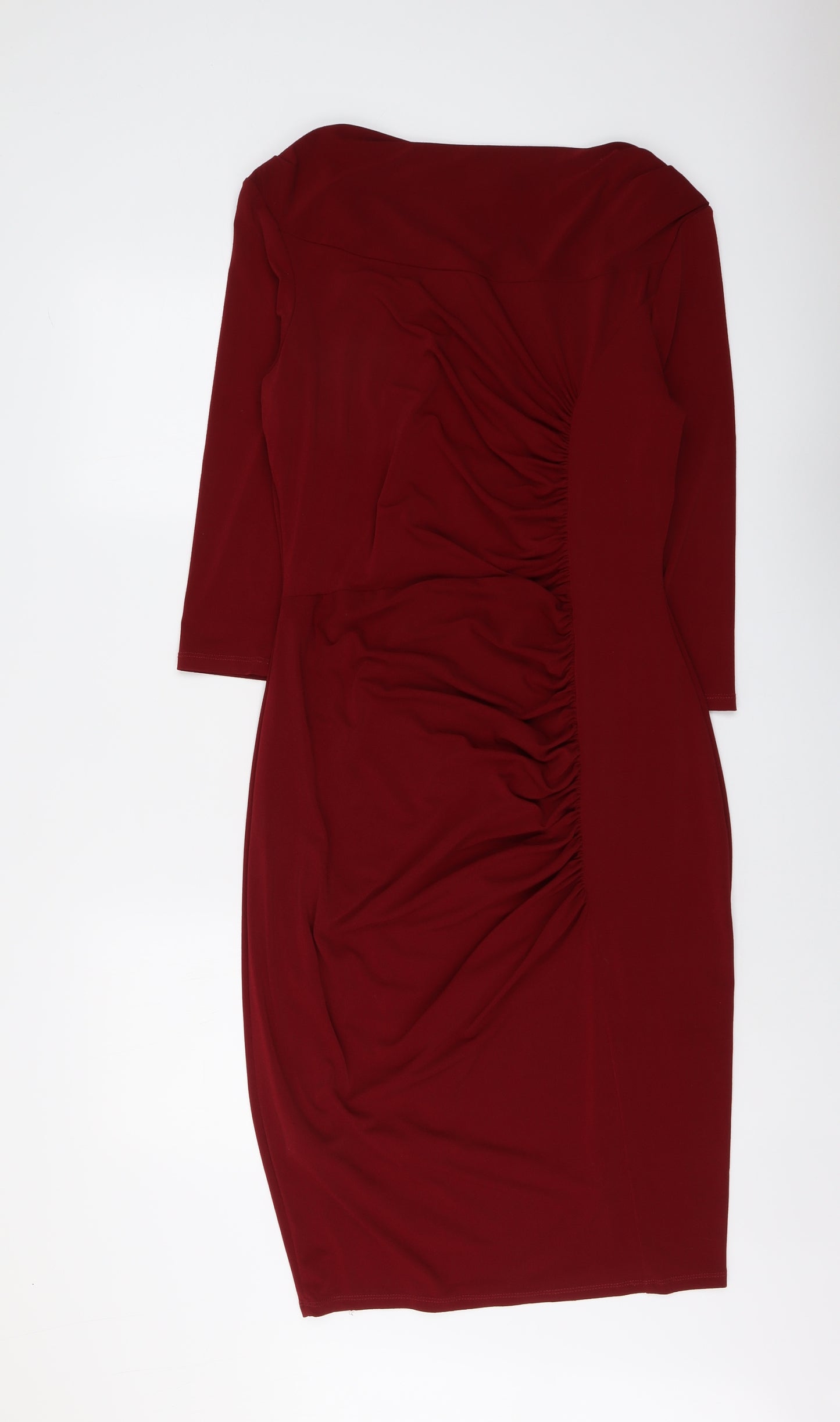 Phase Eight Womens Red Polyester A-Line Size 16 Boat Neck Pullover