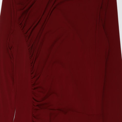 Phase Eight Womens Red Polyester A-Line Size 16 Boat Neck Pullover