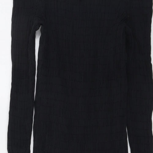 Zara Womens Black Modal A-Line Size L Off the Shoulder Pullover