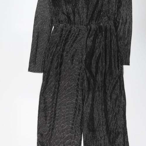 Marks and Spencer Girls Black Polyester Jumpsuit One-Piece Size 14-15 Years Button