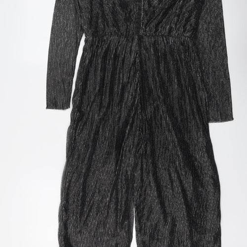 Marks and Spencer Girls Black Polyester Jumpsuit One-Piece Size 14-15 Years Button