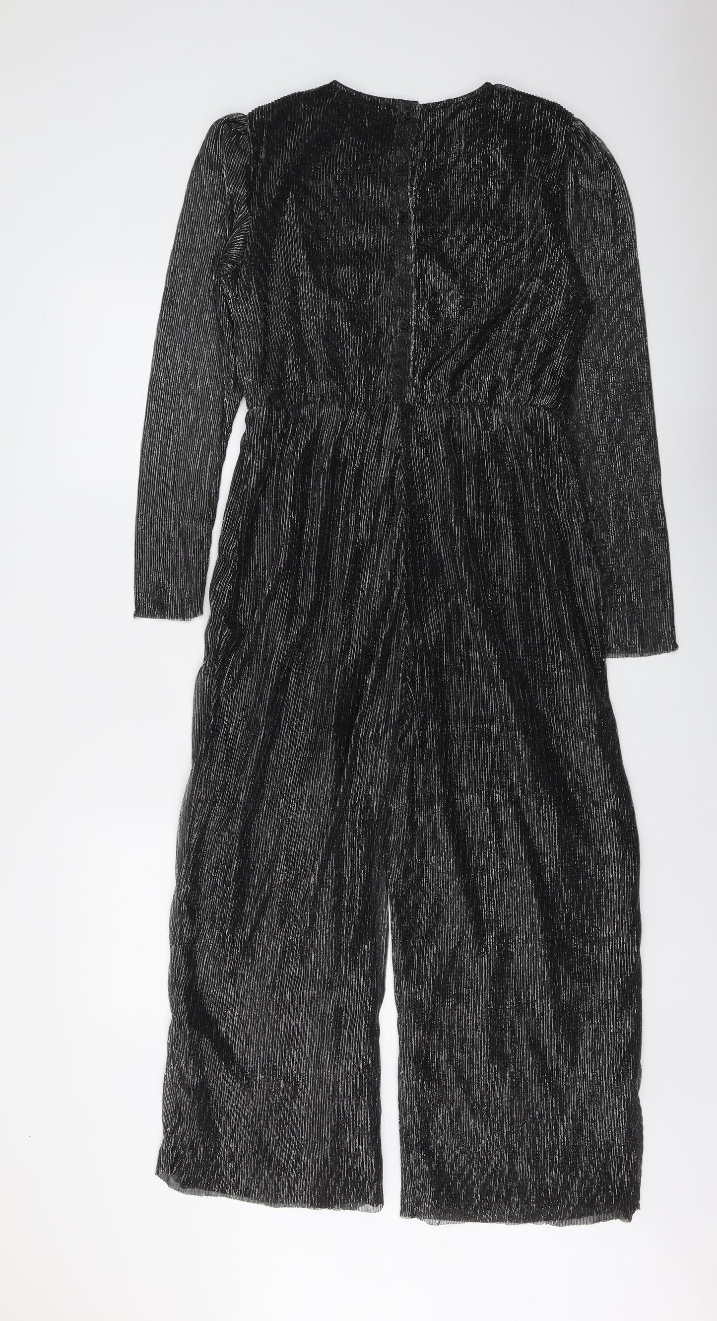 Marks and Spencer Girls Black Polyester Jumpsuit One-Piece Size 14-15 Years Button