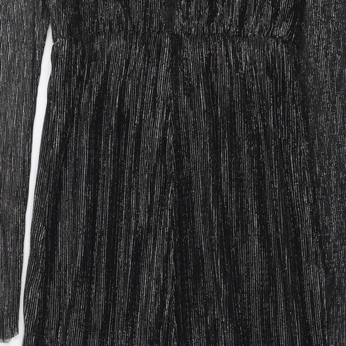 Marks and Spencer Girls Black Polyester Jumpsuit One-Piece Size 14-15 Years Button