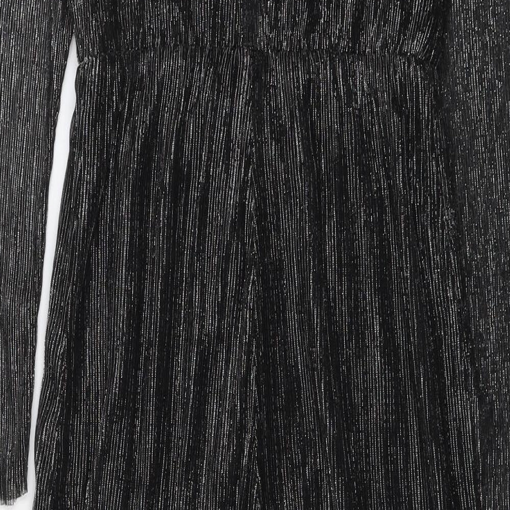 Marks and Spencer Girls Black Polyester Jumpsuit One-Piece Size 14-15 Years Button