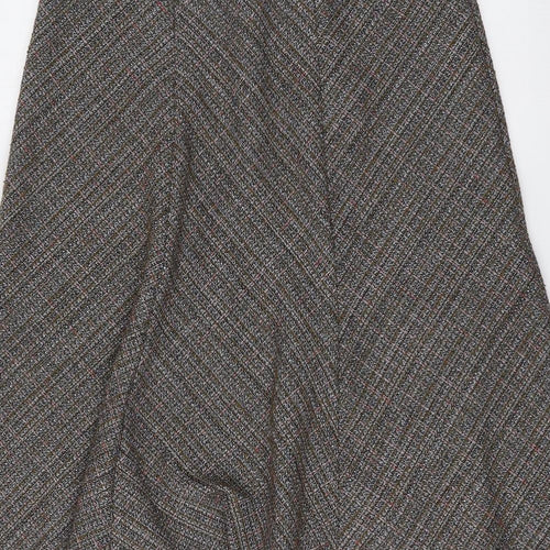 EWM Womens Grey Geometric Polyester Swing Skirt Size 14
