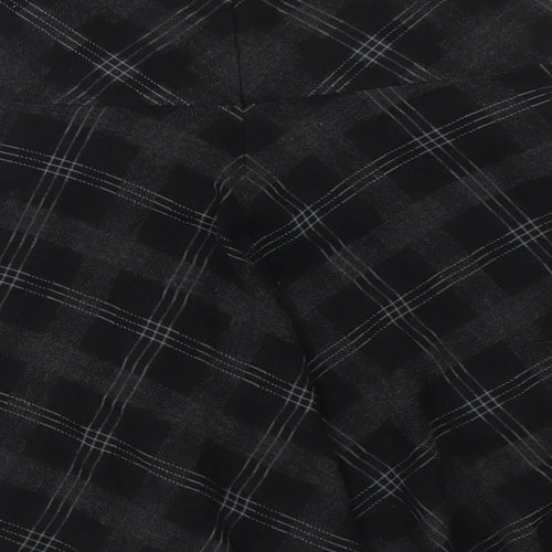 Marks and Spencer Womens Black Plaid Polyester Swing Skirt Size 12 Zip