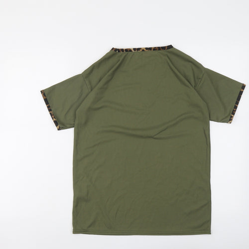 Boohoo Womens Green Polyester Basic Blouse Size 10 Boat Neck - Contrasting Trim