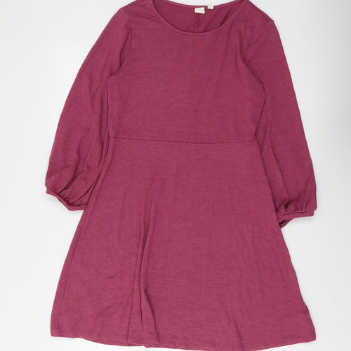 Gap Womens Purple Polyester Fit & Flare Size M Round Neck Pullover