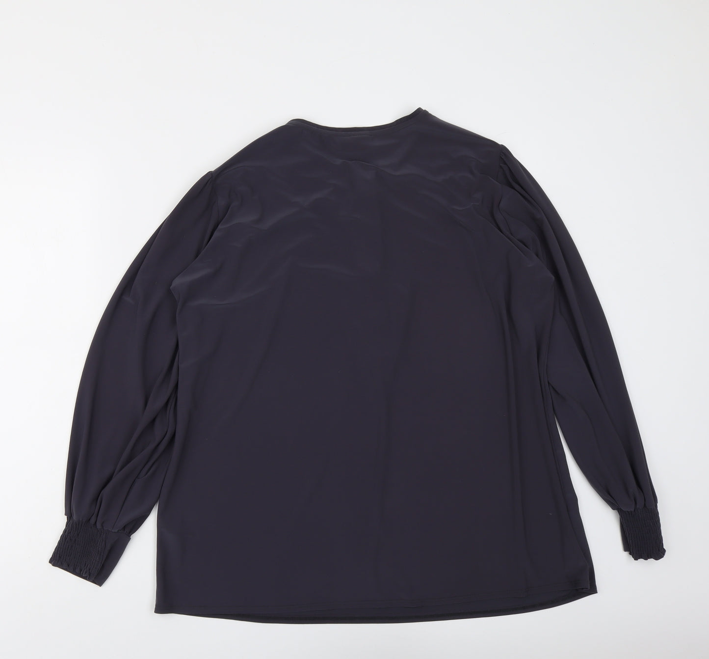 Wallis Womens Grey Polyester Basic Blouse Size L Round Neck