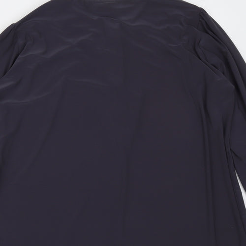 Wallis Womens Grey Polyester Basic Blouse Size L Round Neck
