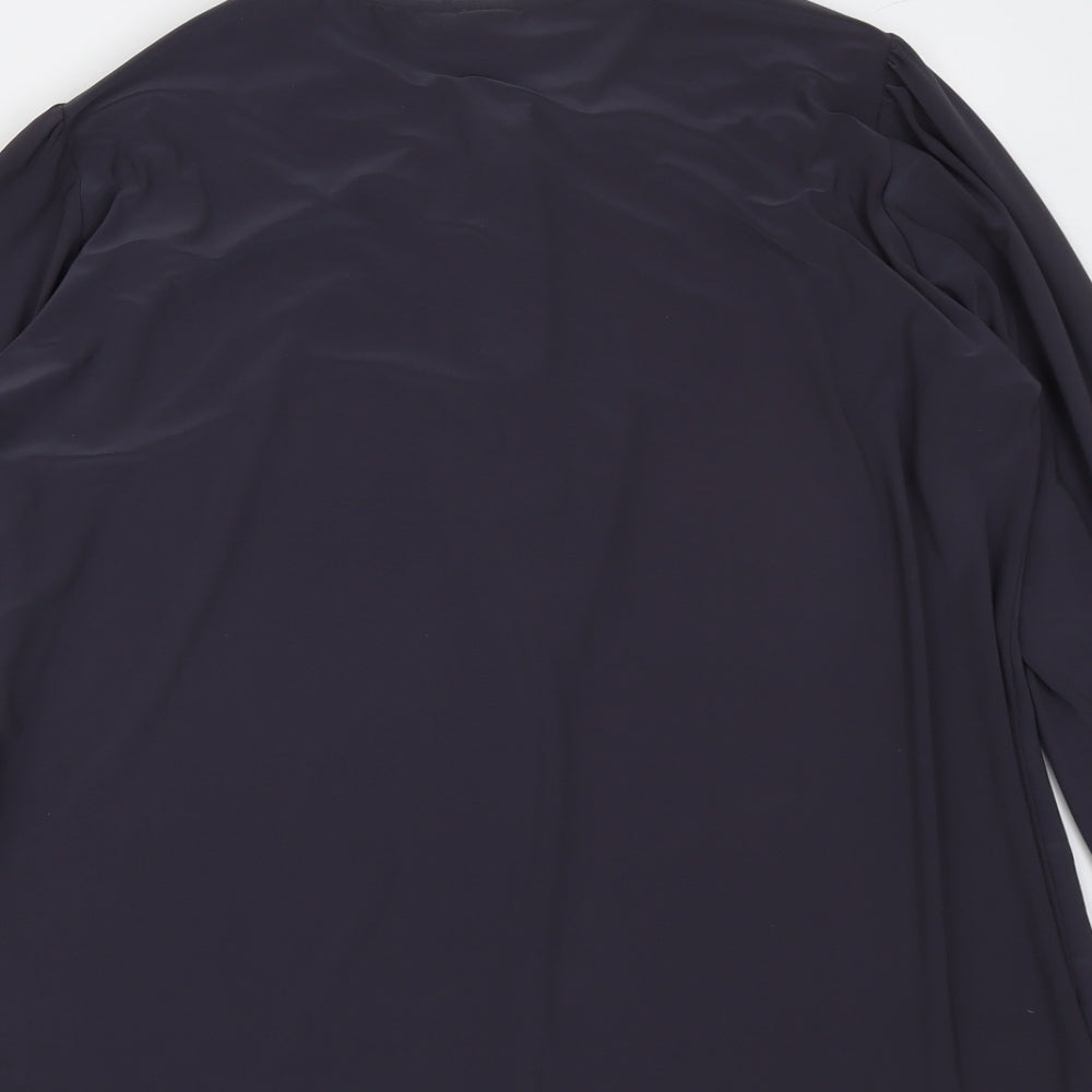 Wallis Womens Grey Polyester Basic Blouse Size L Round Neck