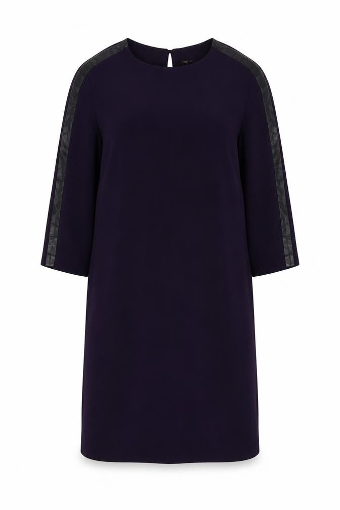 Front view of Zara women’s purple polyester a-line, size XS, round neck button