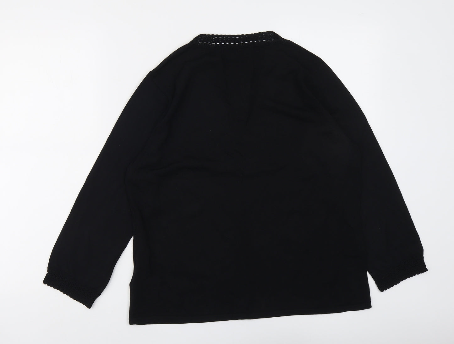 Kasper Womens Black V-Neck Viscose Pullover Jumper Size XL