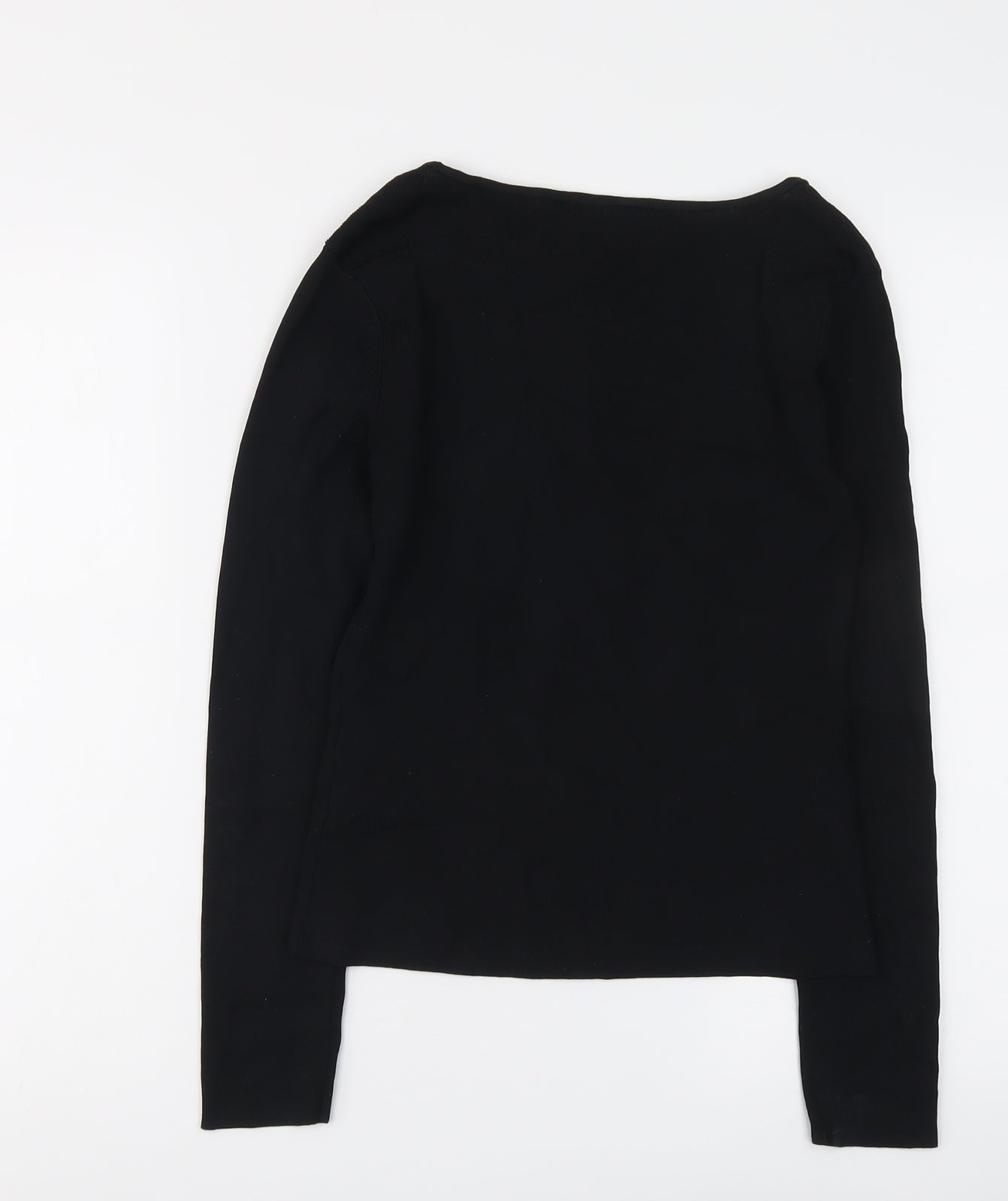 Wallis Womens Black V-Neck Viscose Pullover Jumper Size 10