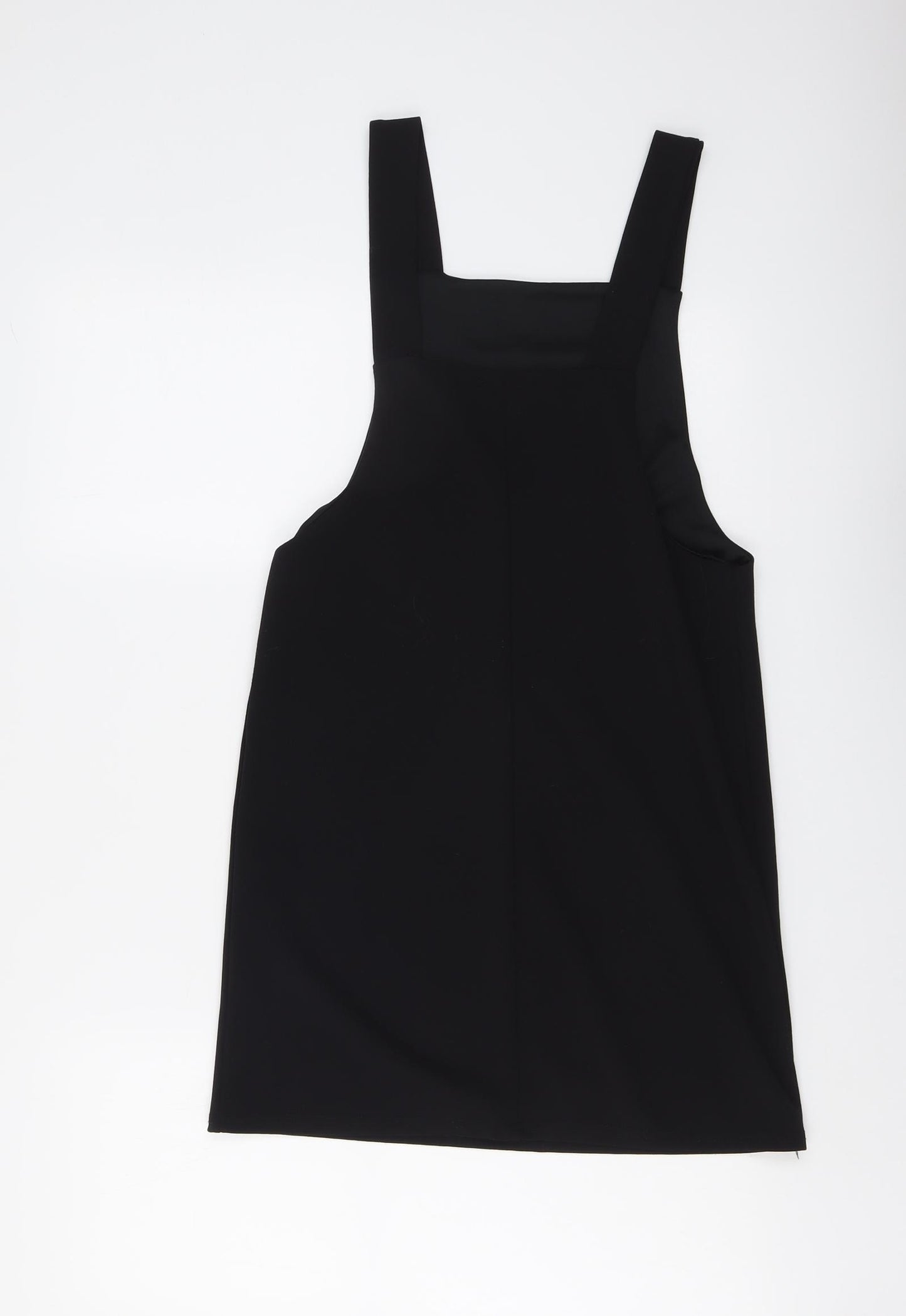 I SAW IT FIRST Womens Black Polyester Pinafore/Dungaree Dress Size 8 Square Neck Pullover
