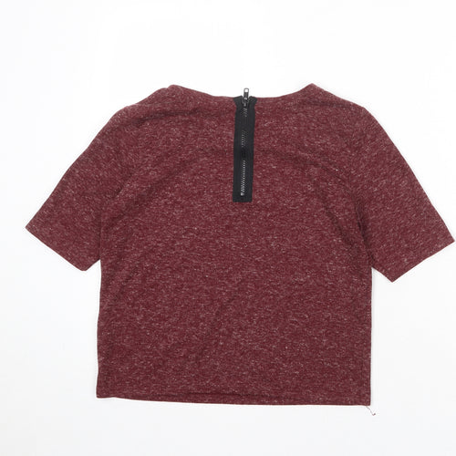 Topshop Womens Red Round Neck Polyester Pullover Jumper Size 6