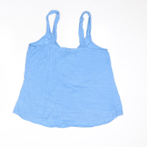 NEXT Womens Blue Viscose Basic Tank Size 16 V-Neck
