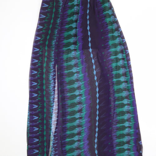 Angie Womens Multicoloured Geometric Polyester Peasant Skirt Size M Zip - Sheer overlay