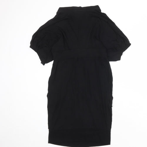 Zara Womens Black Polyester Shift Size M V-Neck Pullover