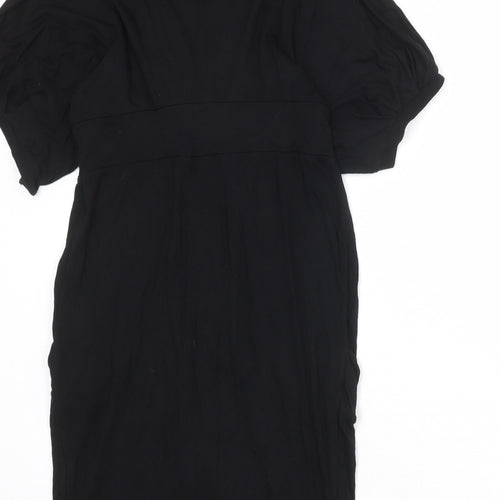 Zara Womens Black Polyester Shift Size M V-Neck Pullover