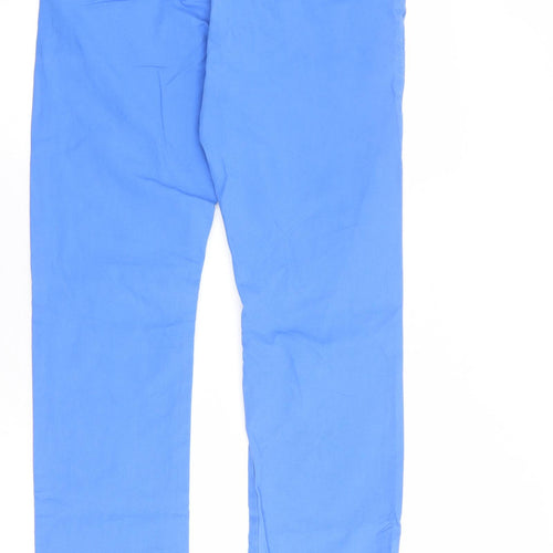 Divided by H&M Womens Blue Cotton Trousers Size 28 in Regular Button