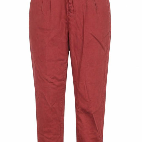 Parisian Womens Red Cotton Carrot Trousers Size 12 Regular Zip