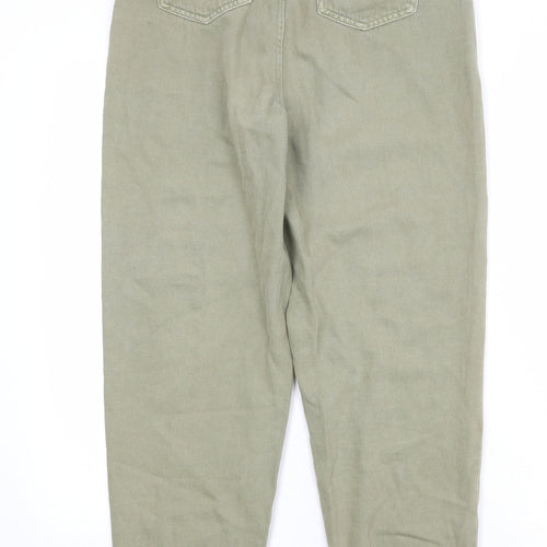 Per Una Womens Green Cotton Mom Jeans Size 8 Regular Zip