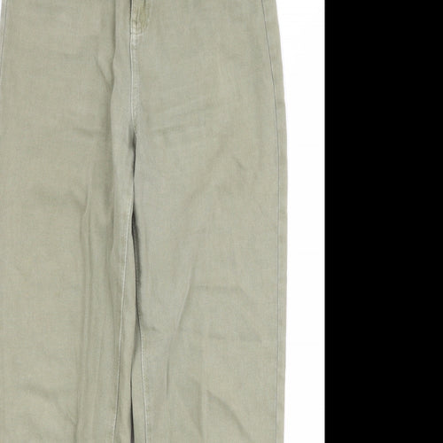 Per Una Womens Green Cotton Mom Jeans Size 8 Regular Zip