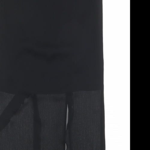 Karen Millen Womens Black Polyester A-Line Skirt Size 10 Zip - Sheer overlay