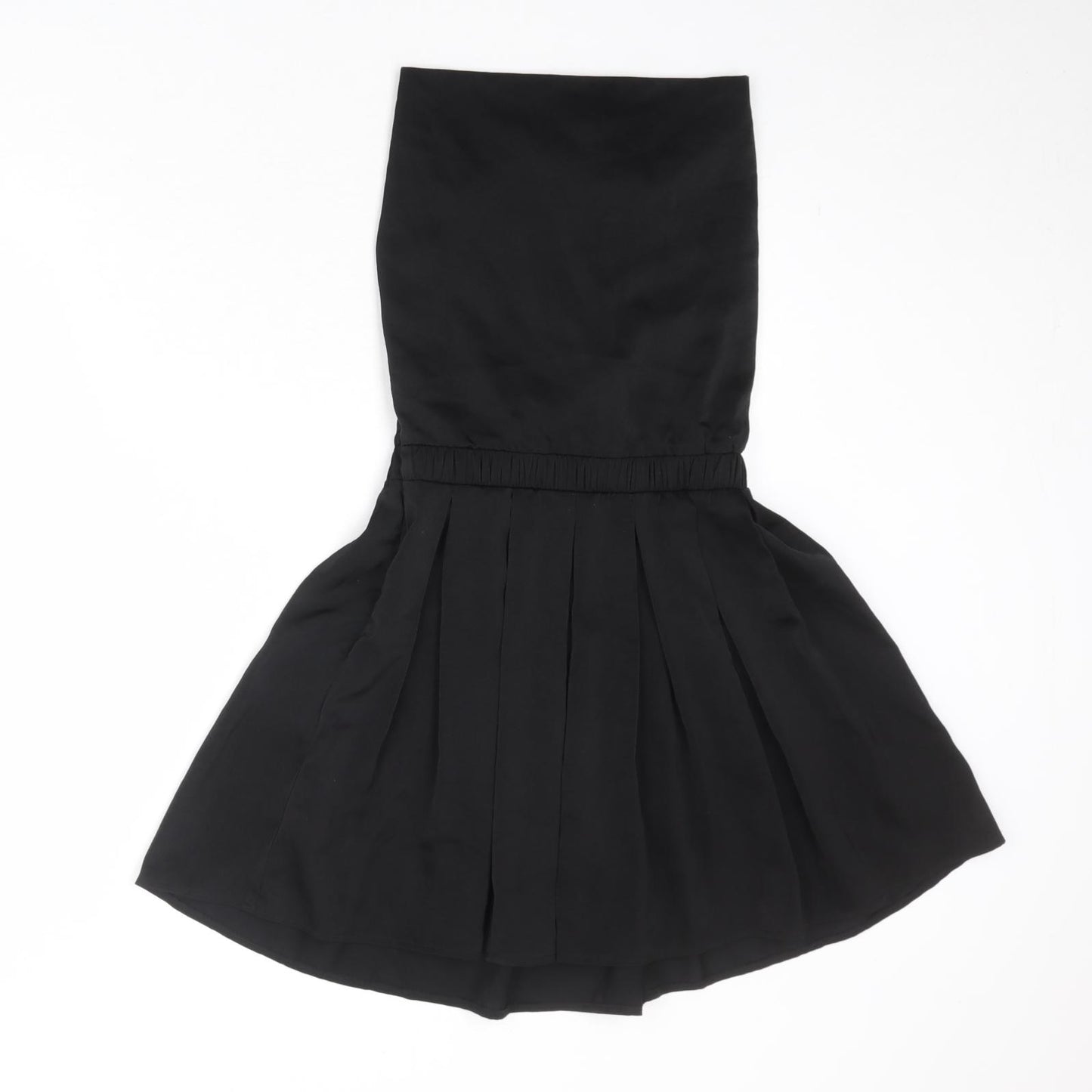 PRETTYLITTLETHING Womens Black Polyester Mini Size 8 Off the Shoulder Zip - Strapless