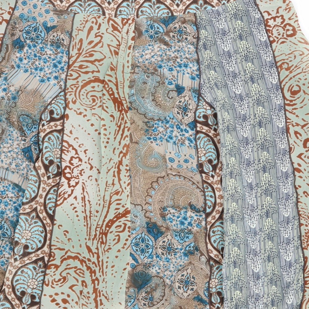 NEXT Womens Multicoloured Geometric Viscose Peasant Skirt Size 14 Zip