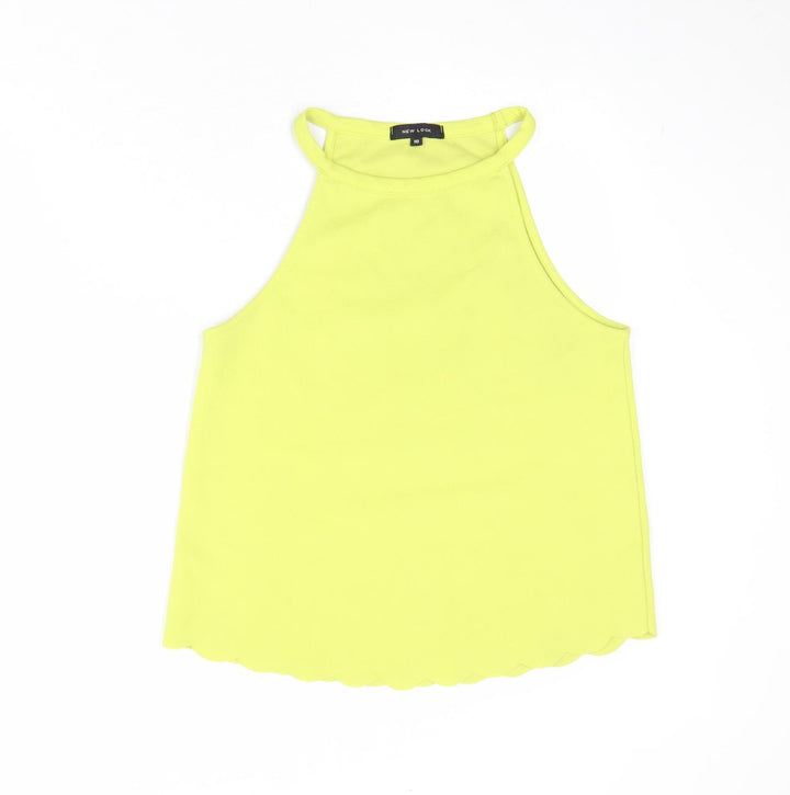 New Look Womens Green Polyester Basic Tank Size 10 Round Neck