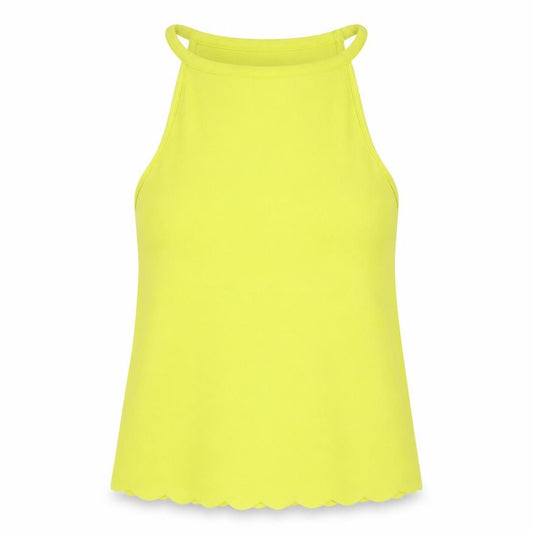 Front view of New Look women’s green polyester basic tank, size UK 10, round neck