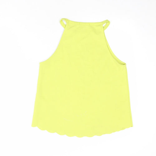 New Look Womens Green Polyester Basic Tank Size 10 Round Neck