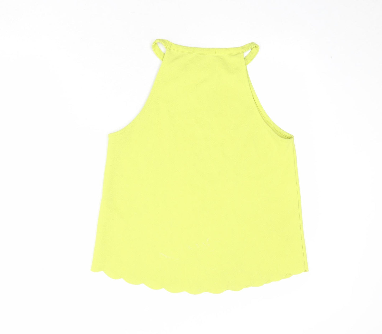 New Look Womens Green Polyester Basic Tank Size 10 Round Neck