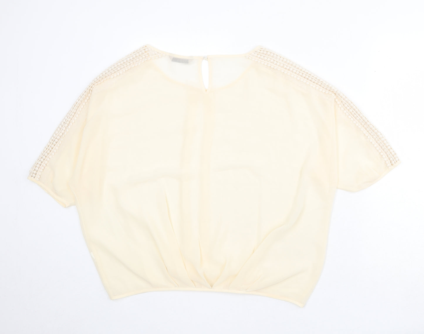 Darling Womens Beige Polyester Basic Blouse Size S Round Neck