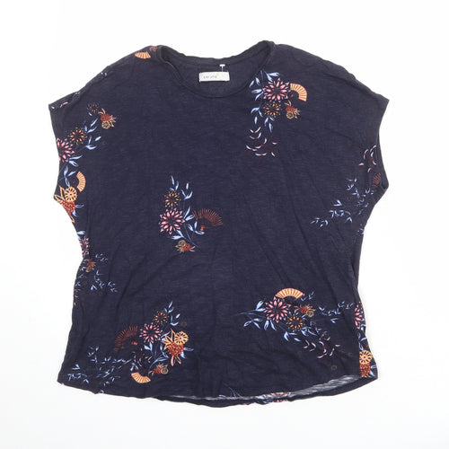 Per Una Womens Blue Viscose Basic T-Shirt Size 14 Round Neck