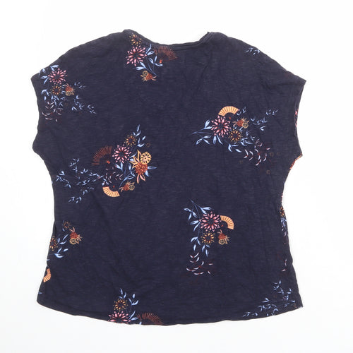 Per Una Womens Blue Viscose Basic T-Shirt Size 14 Round Neck
