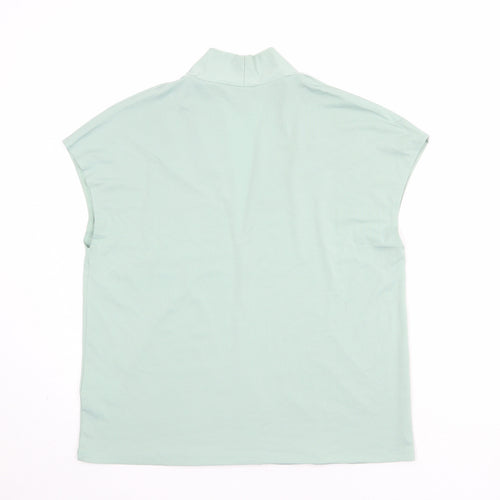 H&M Womens Green Polyester Basic Blouse Size M V-Neck
