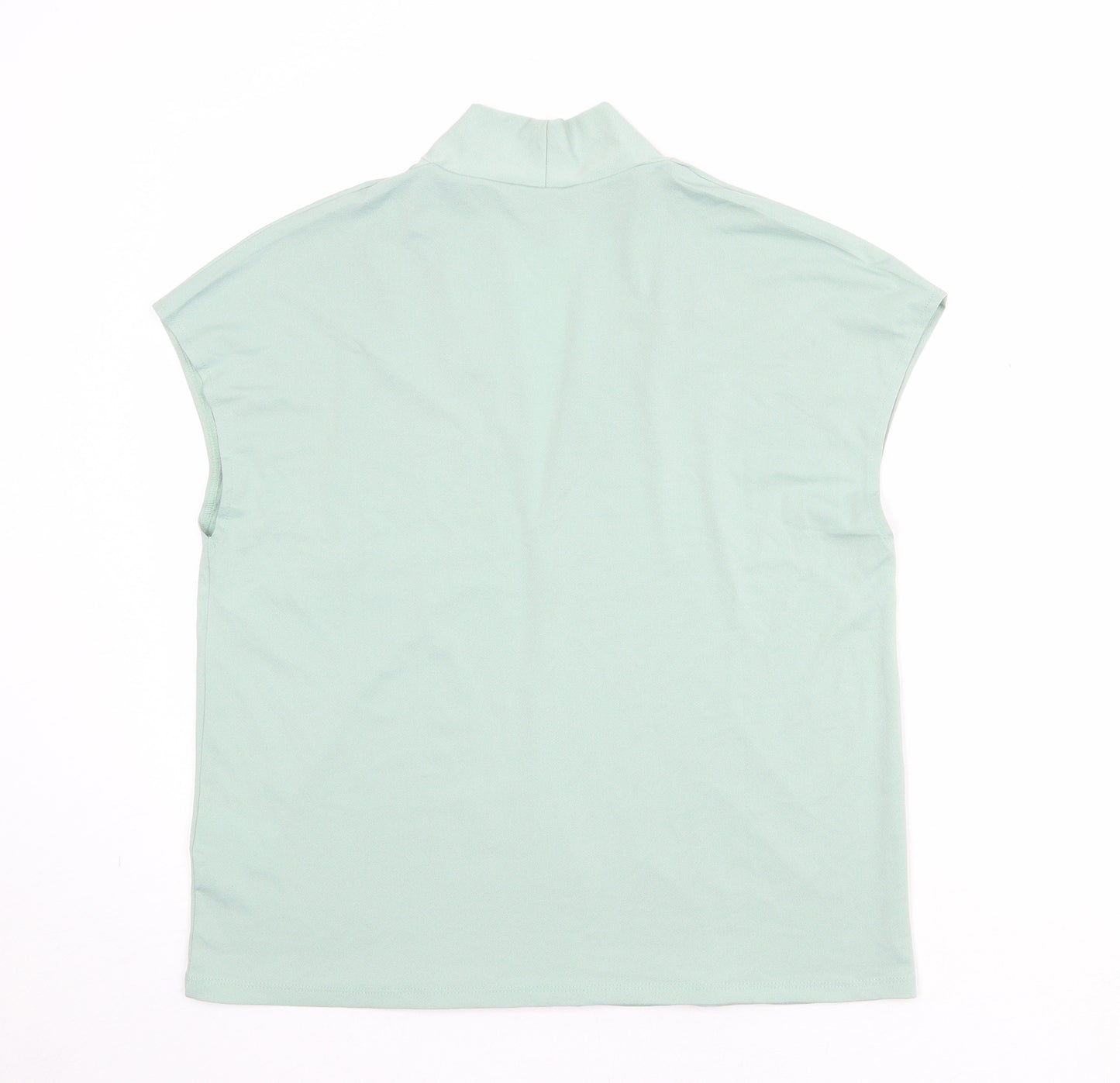 H&M Womens Green Polyester Basic Blouse Size M V-Neck