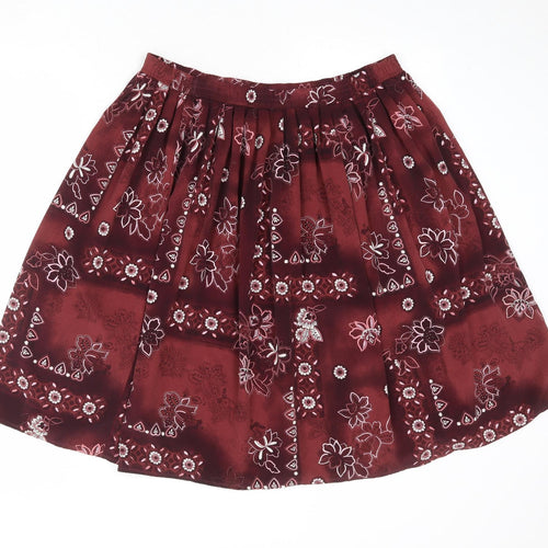 Berkertex Womens Red Floral Polyester Tulip Skirt Size 16