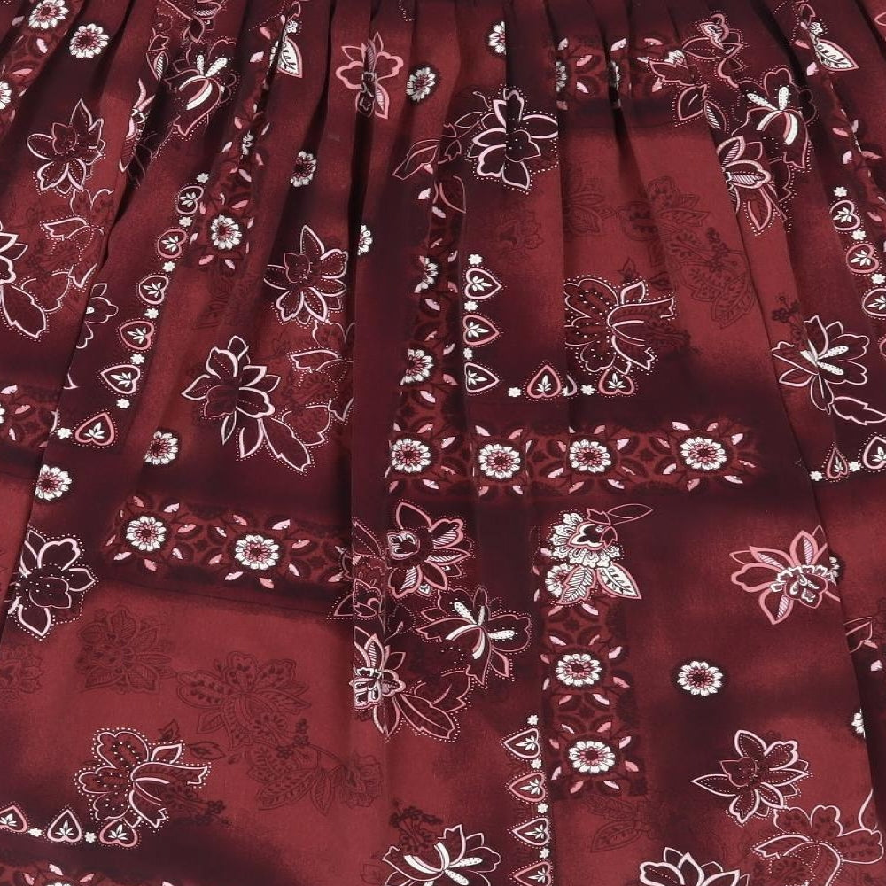 Berkertex Womens Red Floral Polyester Tulip Skirt Size 16