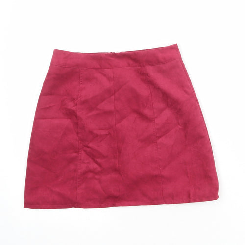 Divided by H&M Womens Pink Polyester A-Line Skirt Size 6 Zip