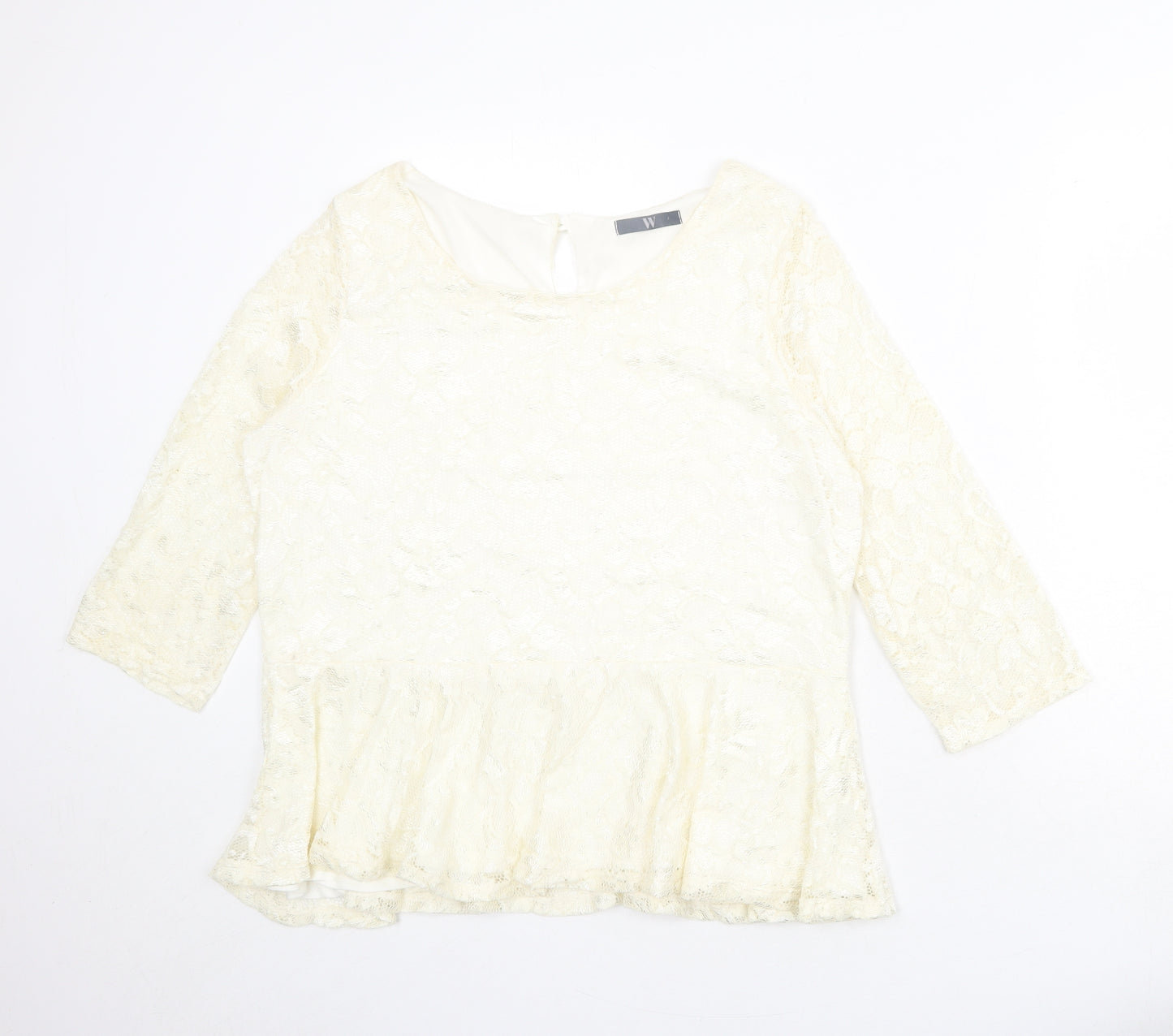 BHS Womens Ivory Polyester Basic Blouse Size 22 Boat Neck