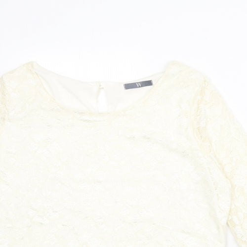 BHS Womens Ivory Polyester Basic Blouse Size 22 Boat Neck