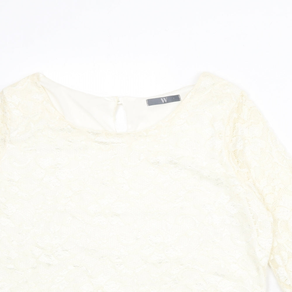 BHS Womens Ivory Polyester Basic Blouse Size 22 Boat Neck