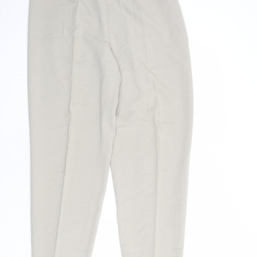 Planet Womens Beige Viscose Trousers Size 14 Regular Zip