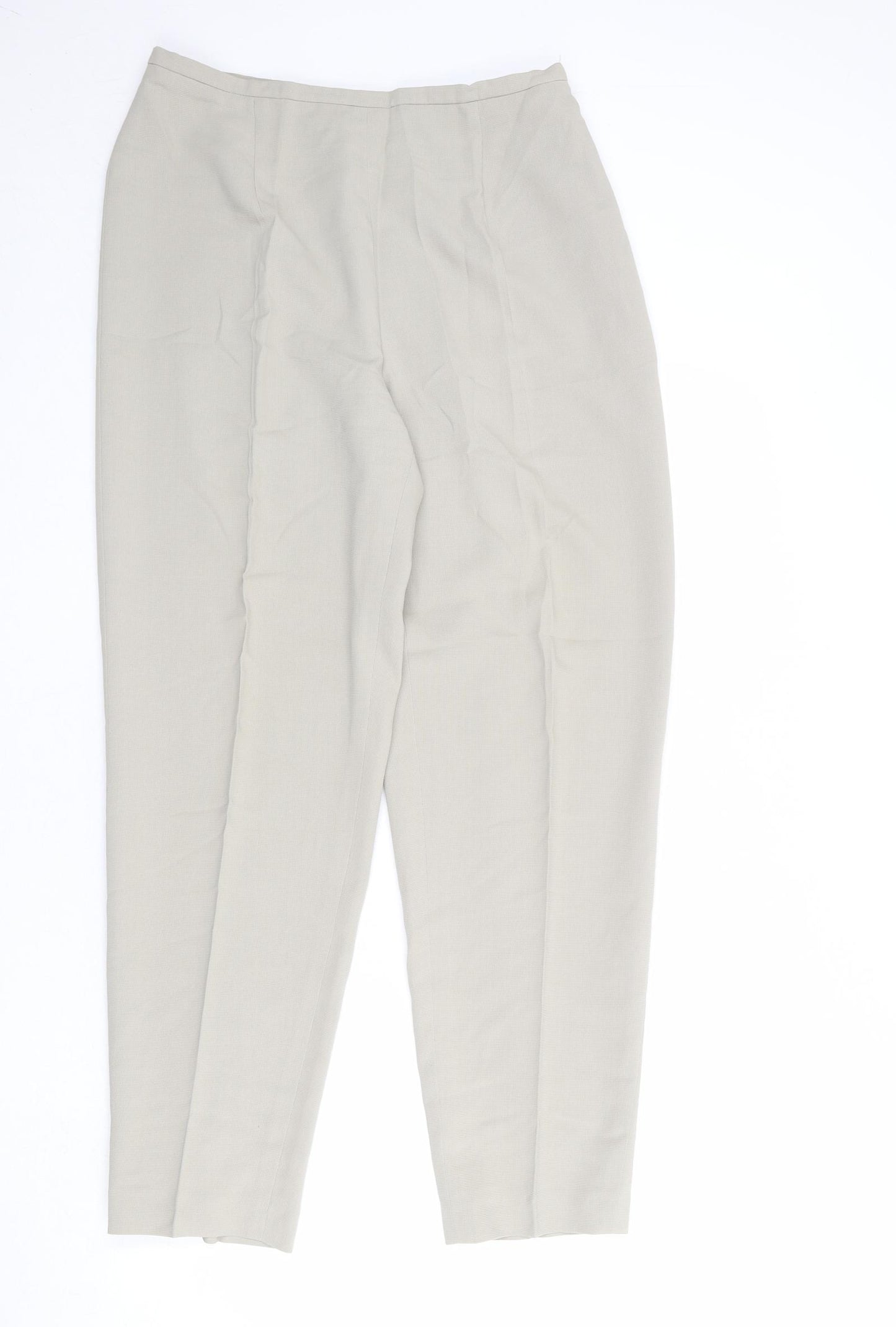 Planet Womens Beige Viscose Trousers Size 14 Regular Zip