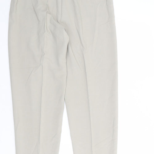 Planet Womens Beige Viscose Trousers Size 14 Regular Zip