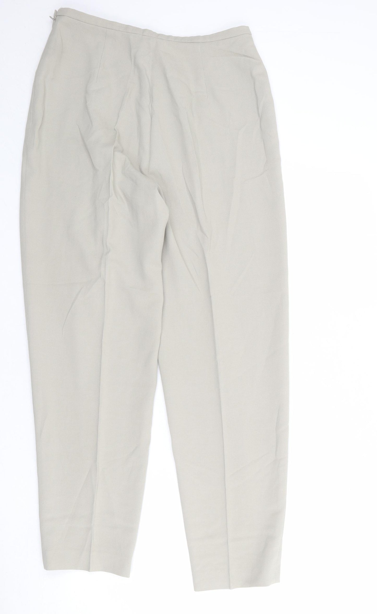 Planet Womens Beige Viscose Trousers Size 14 Regular Zip